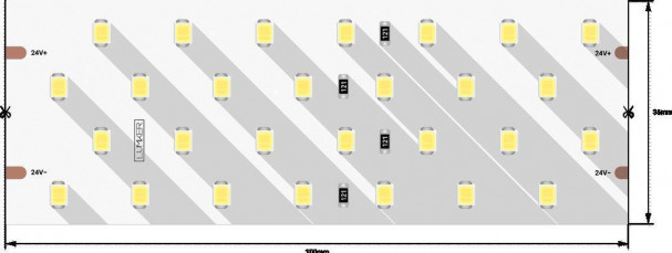 Светодиодная лента Lumker 26W/m 280LED/m 2835SMD нейтральный белый 2,5M 003151